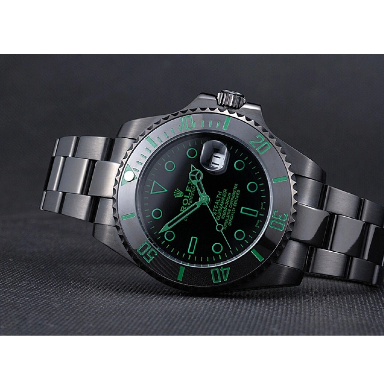 Good copy rolex watches Submariner Black 622007 Ceramic Stealth Rolex 0712